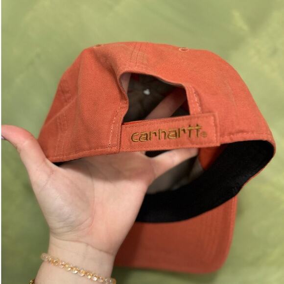 Carhartt Canvas Cap Work Wear Outdoors Patch Baseball Cap In Salmon Pink OS - Picture 5 of 7